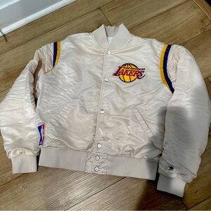 Vintage White Starter Jacket Lakers Medium